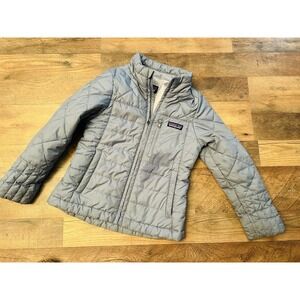 Patagonia Girls' Radalie Jacket Coat Puffer Insulated Blue 5-6 STAIN